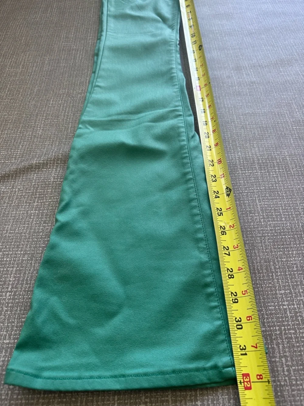 Edikted Green Waxy Coated High Waist Extreme Flare Pants Size S